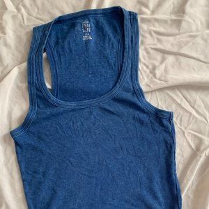 Aerie Real Soft Ribbed Tank in Blue